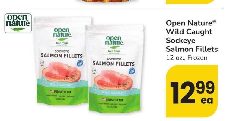 Open Nature® Wild Caught Sockeye Salmon Fillets - 12 oz., Frozen