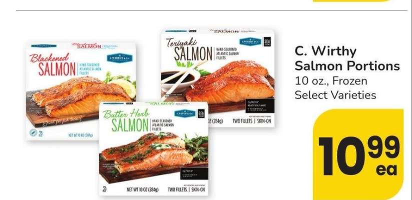 C. Wirthy Salmon Portions - 10 oz., Frozen Select Varieties