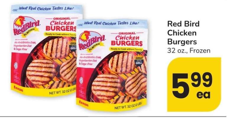 Red Bird Chicken Burgers - 32 oz., Frozen