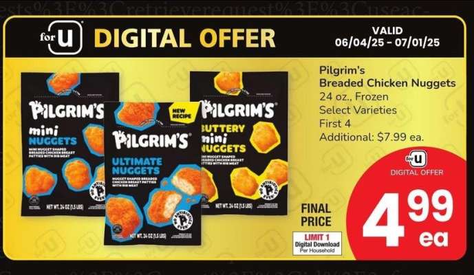 Pilgrim's Breaded Chicken Nuggets - 24 oz., Frozen Select Varieties