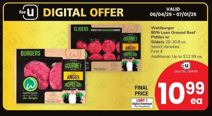 Wahlburger 80% Lean Ground Beef Patties or Sliders - 20-20.8 oz. Select Varieties