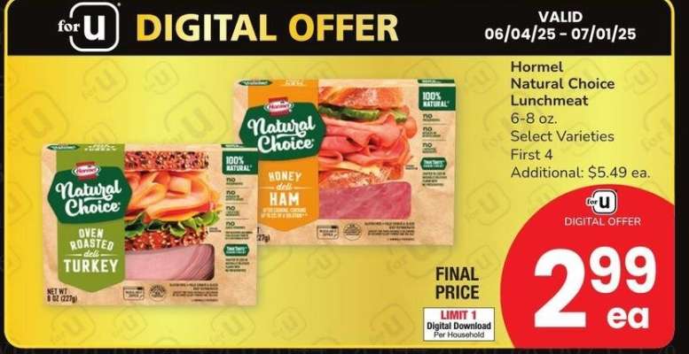 Hormel Natural Choice Lunchmeat - 6-8 oz. Select Varieties