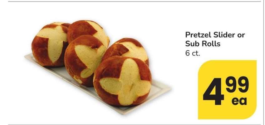 Pretzel Slider or Sub Rolls - 6 ct.