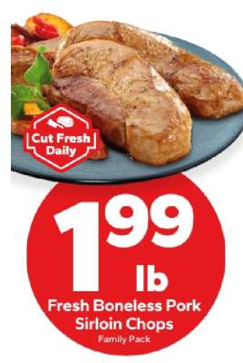 Fresh Boneless Pork Sirloin Chops