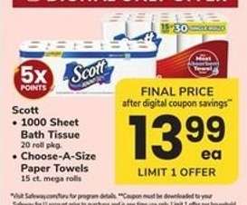 Scott Bath Tissue Or Paper Towels