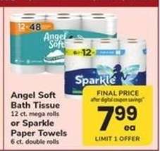 Angel Soft Bath Tissue or Sparkle Paper Towels