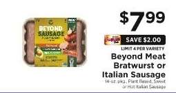 Beyond Meat Bratwurst or Italian Sausage