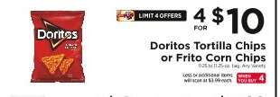 Doritos Tortilla Chips or Frito Corn Chips