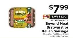 Beyond Meat Bratwurst or Italian Sausage
