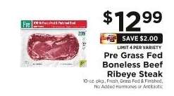 Pre Grass Fed Boneless Beef Ribeye Steak