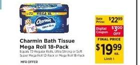Charmin Bath Tissue Mega Roll 18-Pack