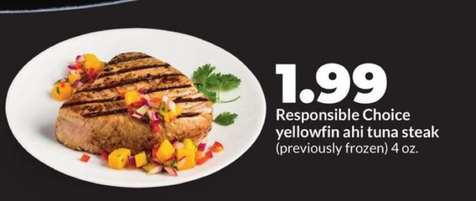 Responsible Choice yellowfin ahi tuna steak