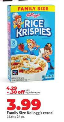 Family Size Kellogg's cereal