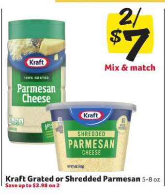 Kraft Grated or Shredded Parmesan