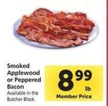 Smoked Applewood or Peppered Bacon