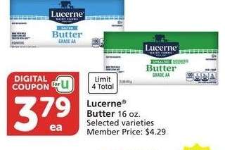 Lucerne® Butter - 16 oz. Selected varieties

Member Price: $4.29