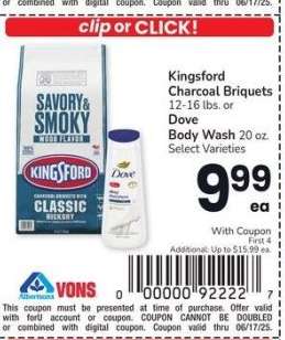 Kingsford Charcoal Briquets 12-16 lbs. or Dove Body Wash 20 oz. - Select Varieties