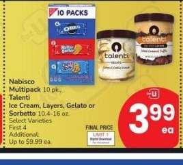 Nabisco Multipack 10 pk., Talenti Ice Cream, Layers, Gelato or Sorbetto 10.4-oz. - Select Varieties