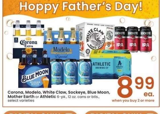 Corona, Modelo, White Claw, Sockeye, Blue Moon, Mother Earth or Athletic - 6 - pk., 12 oz. cans or btls., select varieties