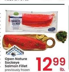 OPEN NATURE SOCKEYE SALMON FILLET - previously frozen