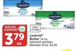 Lucerne® Butter - 16 oz. Selected varieties

Member Price: $4.29