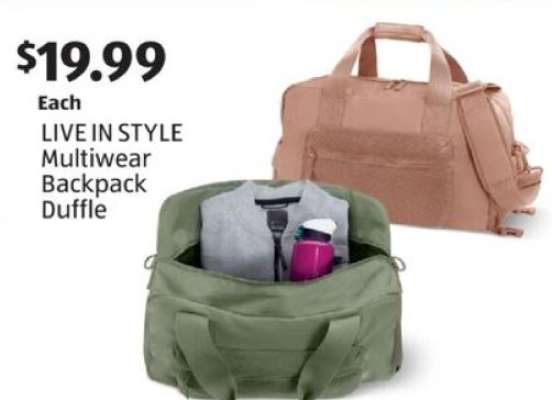 LIVE IN STYLE Multiwear Backpack Duffle