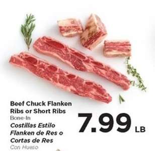 Beef Chuck Flanken Ribs or Short Ribs