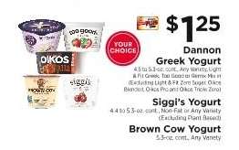 Dannon Greek Yogurt, Siggi’s Yogurt, Brown Cow Yogurt