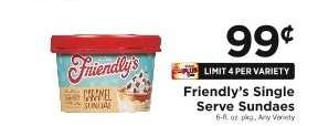 Friendly's Single Serve Sundaes