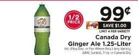 Canada Dry Ginger Ale 1.25-Liter