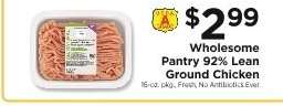 Wholesome Pantry 92% Lean Ground Chicken