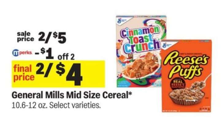 General Mills Mid Size Cereal
