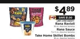 Rana Ravioli / Rana Sauce / Take Home Skillet Bombs