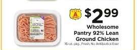 Wholesome Pantry 92% Lean Ground Chicken