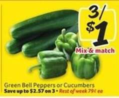 Green Bell Peppers or Cucumbers