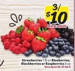 Strawberries, Blueberries, Blackberries, Raspberries