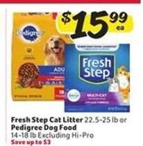 Fresh Step Cat Litter or Pedigree Dog Food
