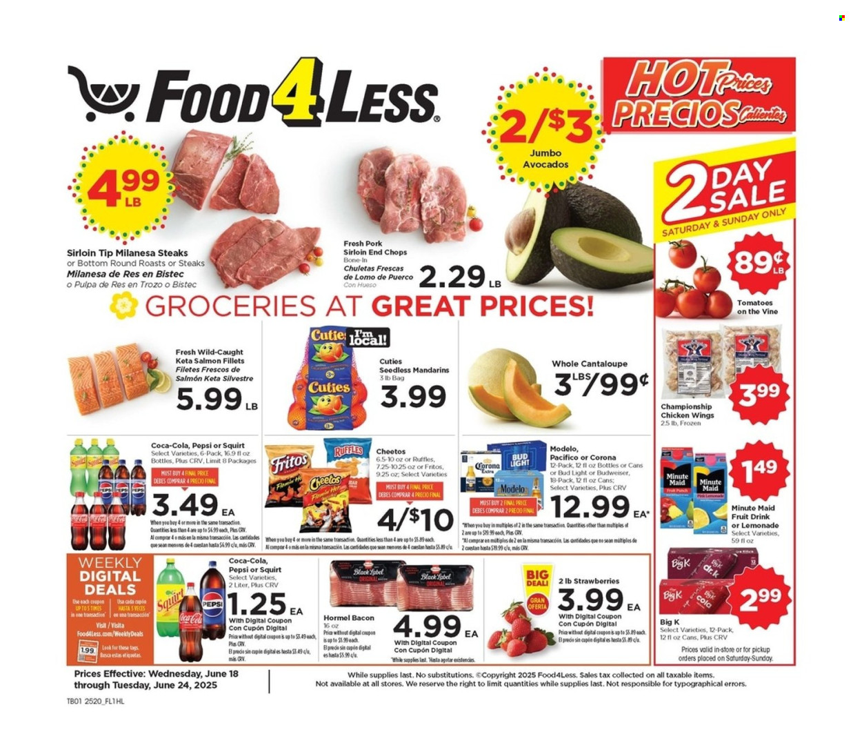 Food 4 Less ad - 06/18/2025 - 06/24/2025. Page 1