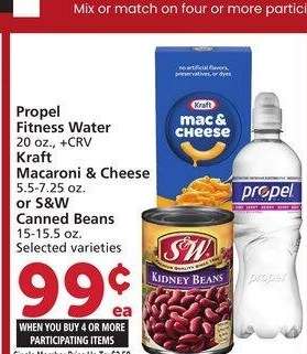 Propel Fitness Water 20 oz., Kraft Macaroni & Cheese 5.5-7.25 oz. or S&W Canned Beans 15-15.5 oz. - Selected varieties
Single Member Price Up To: $2.50
Mix or match on four or more participating items in a single transaction. With Membership where applicable.