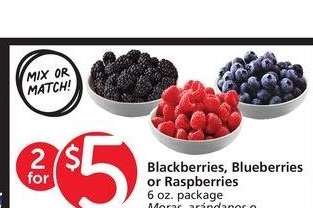 Blackberries, Blueberries or Raspberries - 6 oz.