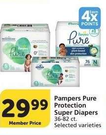 Pampers Pure Protection Super Diapers - 36-82 ct. Selected varieties