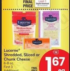 Lucerne® Shredded, Sliced or Chunk Cheese - 6-8 oz.