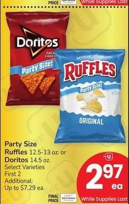 Party Size Ruffes 12.5-13 oz. or Doritos 14.5 oz. - Select Varieties