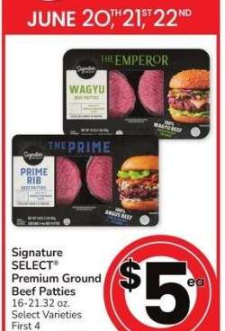 Signature SELECT® Premium Ground Beef Patties - 16-21.32 oz. Select Varieties