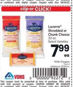 Lucerne® Shredded or Chunk Cheese - 32 oz. Select Varieties