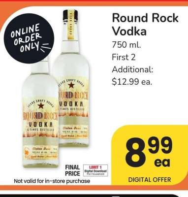 Round Rock Vodka - 750 ml.