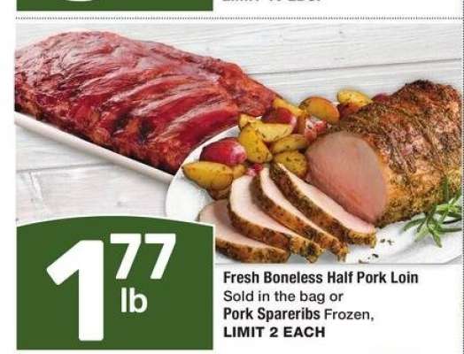 Fresh Boneless Half Pork Loin Sold in the bag or Pork Spareribs Frozen