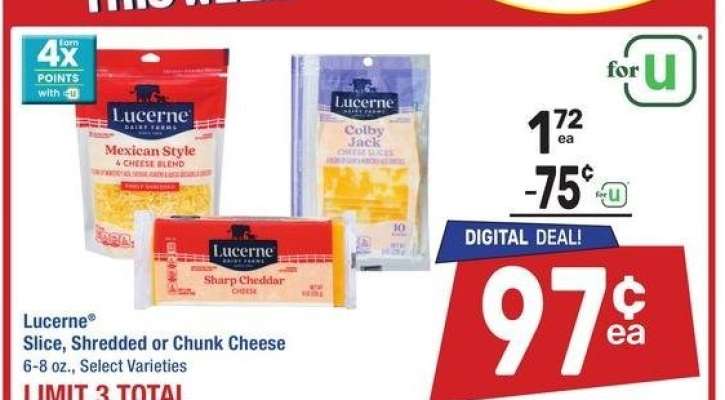 Lucerne® Slice, Shredded or Chunk Cheese - 6-8 oz., Select Varieties