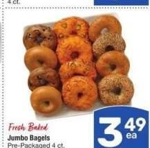 Jumbo Bagels - Pre - Packaged 4 ct