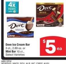 Dove Ice Cream Bar 3 ct., 2.89 oz. or Mini Bar 10 ct. - Select Varieties